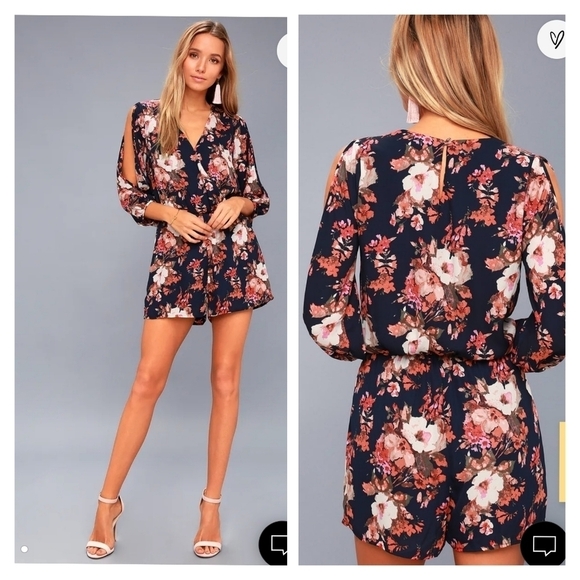 Lulu's Luck & Love Floral Romper - Picture 1 of 9